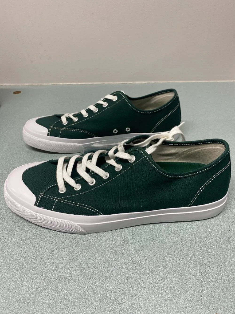J.Crew Men's Vulcanized Cape Sneakers - Forest Green Canvas - Size 11.5